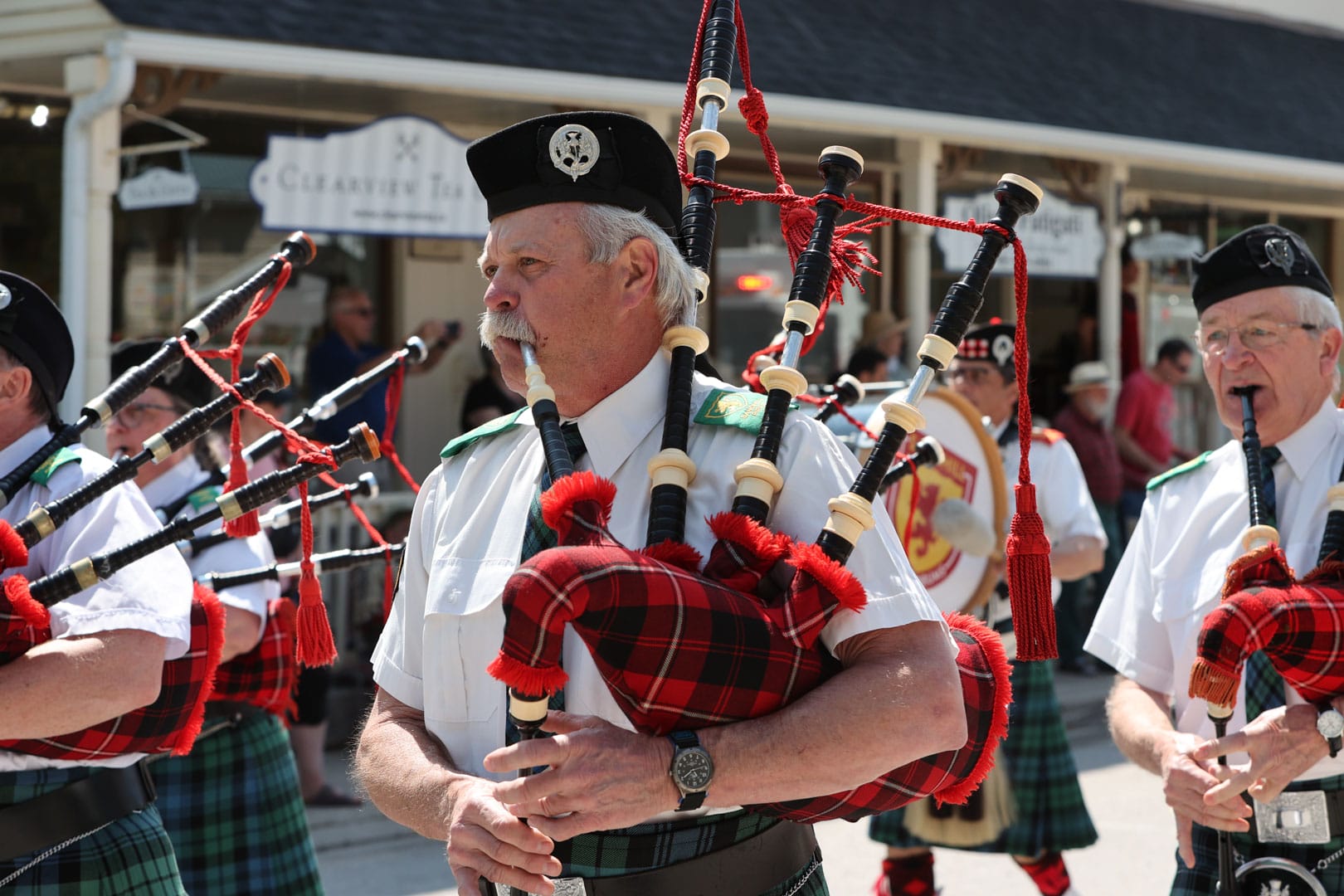 Pipe and drum band at Schomberg Fair Annual Parade