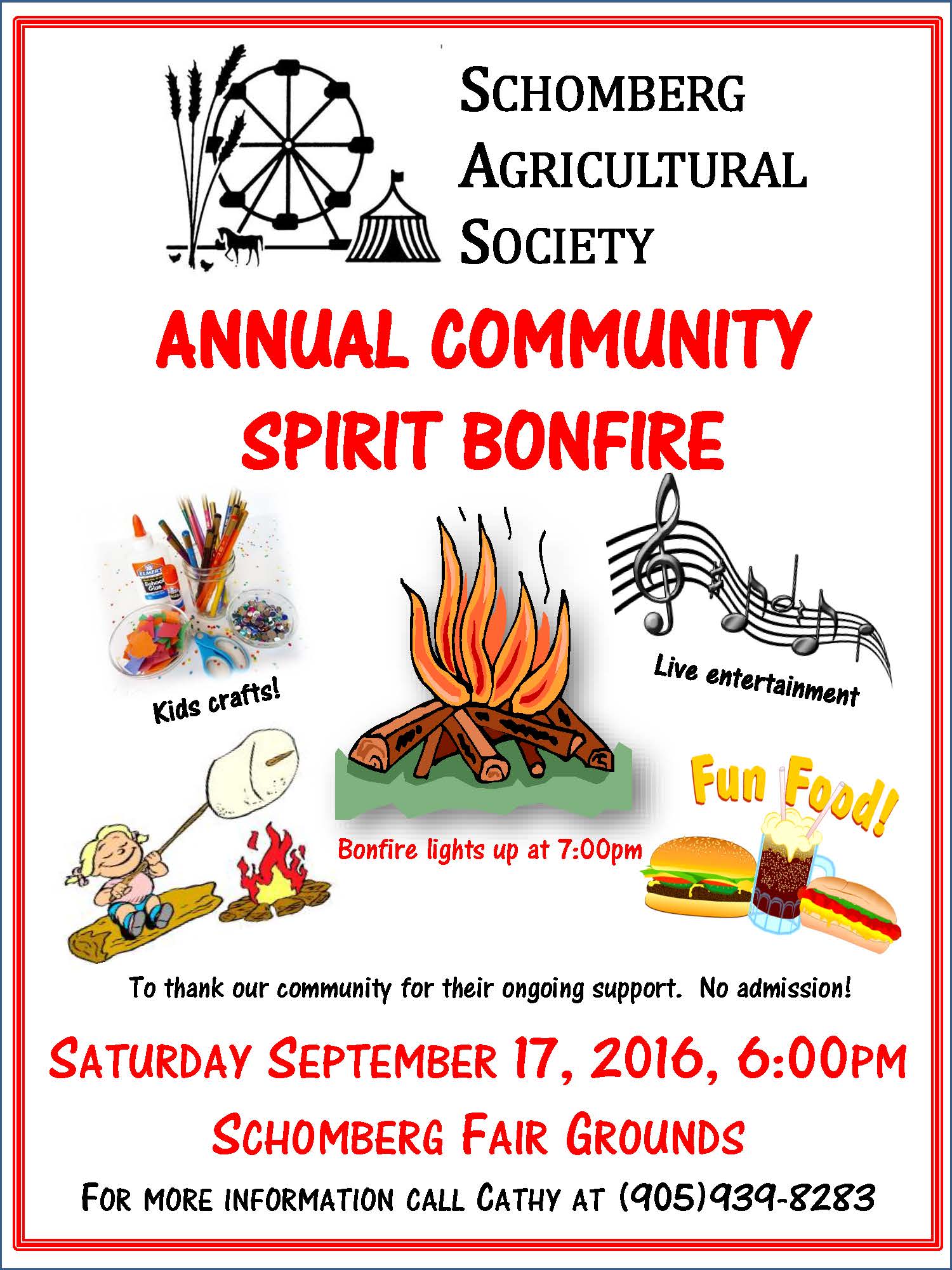 Community bonfire poster 2016 at Schomberg