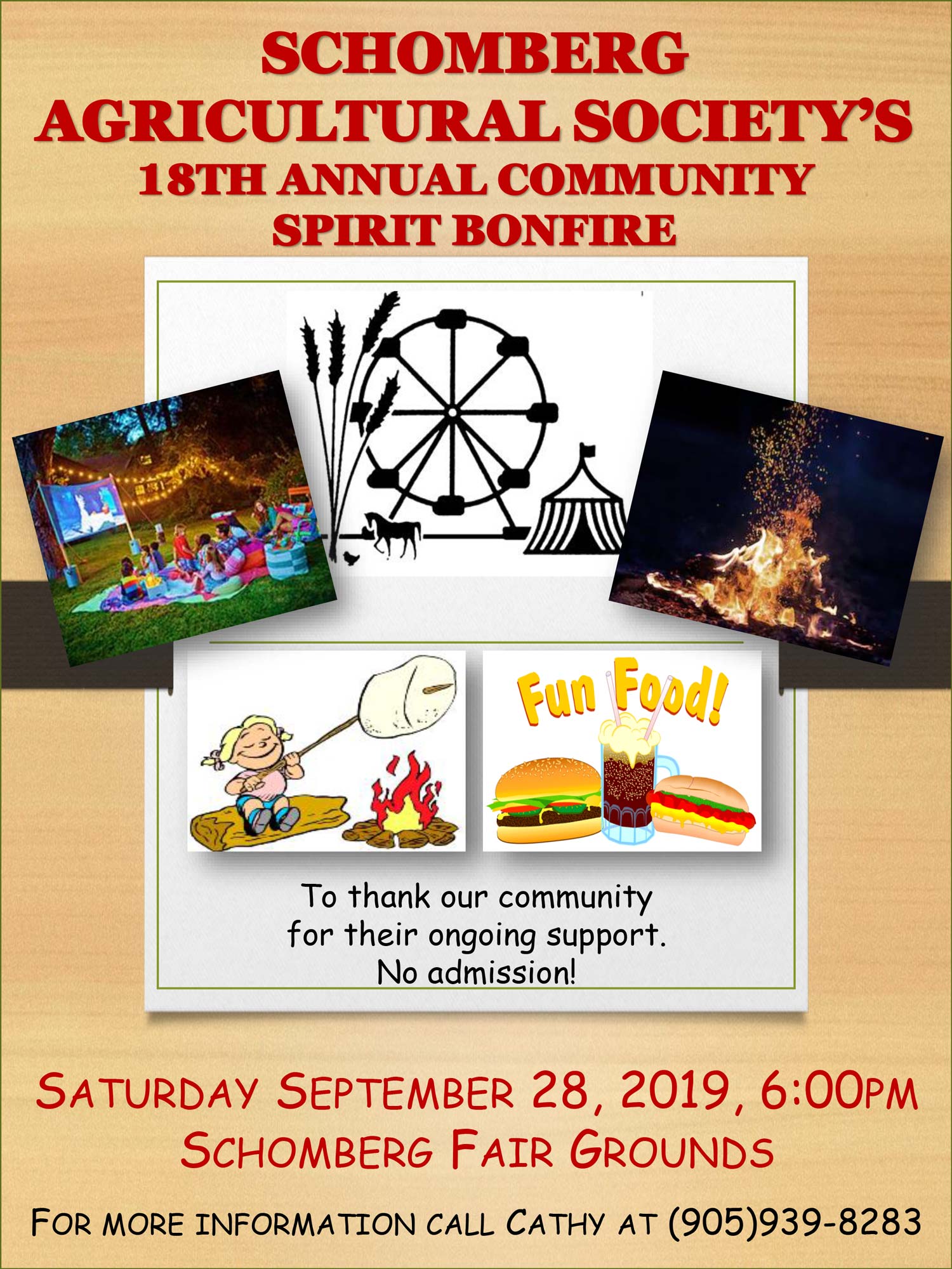 Community bonfire poster 2019 at Schomberg
